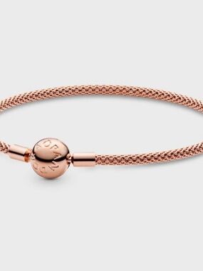 Pandora Rose Gold Mesh Bracelet with Logo Clasp